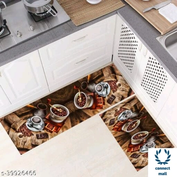 Unique Runner/ Kitchen Mat Combo Set Of Anti Skid Digital Printed Luxury Kitchen Floor Mat